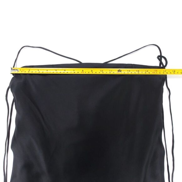 NWT Danielle Guizio 100% Silk Mae Midi Skirt 90's Ballet Minimalist Black Satin - Picture 3 of 7